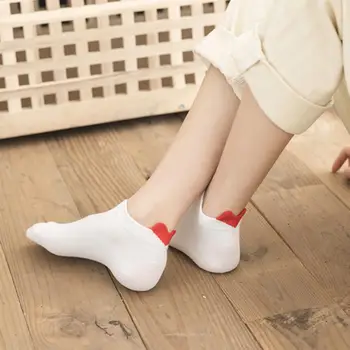 1 пара нескользящих эластичных носков на щиколотках с низкой трубкой, Удобные Короткие носки с милым сердечком для девочек, Обувь, Аксессуары