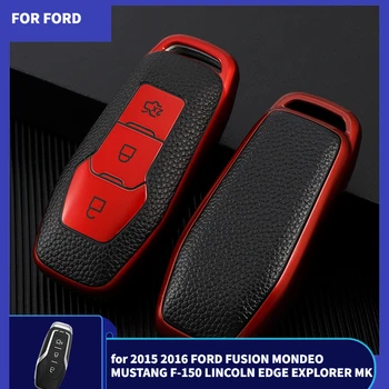 3 Кнопки TPU кожаный чехол для ключей автомобиля чехол для 2015 2016 FORD FUSION MONDEO MUSTANG F-150 LINCOLN EDGE EXPLORER MK
