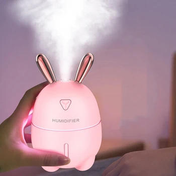300 Мл Мини-Увлажнитель воздуха Милый кролик USB Ароматический диффузор эфирного масла Красочный Ночник Автомобильный Офисный Очиститель Воздуха Туманоуловитель