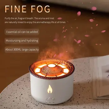 360 мл ароматического масла с вулканическим пламенем, диффузор, дымовое кольцо в виде медузы, Увлажнитель воздуха, ультразвуковой распылитель в подарок