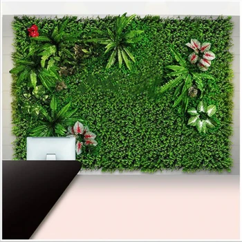40x60 см, Зеленые искусственные растения, стена, сделай сам, фоновое украшение, лист травы, Офисный Садовый декор, стена с цветами