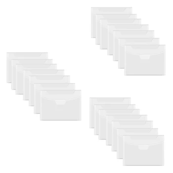 60 Шт Прозрачная сумка для хранения штампов и штампов, Закрывающийся карман для хранения, Большой Конверт для бумажных открыток в стиле скрапбукинга 