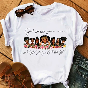 God says you are black queens, футболка с принтом для девочек, одежда, лето 2021, графические футболки, женские футболки с меланином, черная футболка lives matter, топы