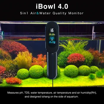 iBowl Аквариумный монитор качества воды 5в1 TDS, измеритель pH и температуры, цифровой измеритель качества воды в реальном времени, морской резервуар 4.0