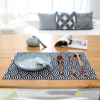 Inyahome Современные Художественные салфетки Льняной коврик для обеденного стола, коврики для домашнего декора, тканевые салфетки для стола в японском стиле