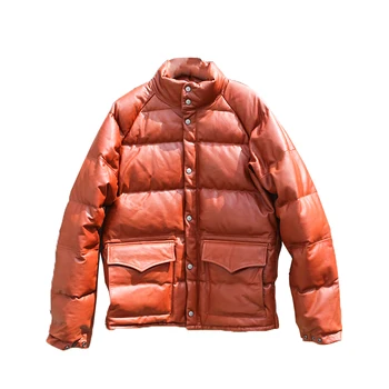 SD460 Супер Теплая мужская куртка-пуховик из натуральной козьей кожи на молнии Ykk с 90% утиным Пером