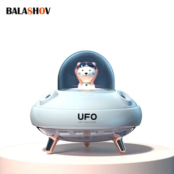 UFO Двойной Сопловой Беспроводной Увлажнитель Воздуха Настольный Увлажнитель Воздуха Cute Planet Bear LED Light Ультразвуковой Диффузор Эфирного Масла С Ароматом
