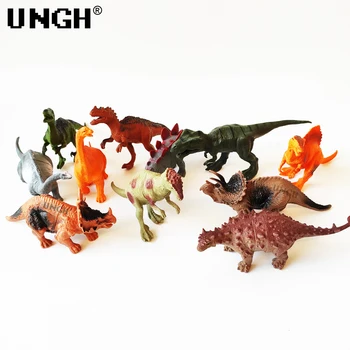 UNGH 11 шт./компл., имитационная модель Динозавра, игрушка, Тираннозавр Юрского периода, Трицератопс, Коллекция орнаментов, Животные, Детские игрушки
