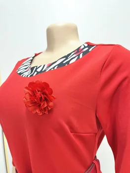 XL-4XL Африканские платья для женщин, Лето-Осень, Африканское платье с рукавом 3/4, Желто-красное платье из полиэстера с принтом, Африканская одежда Дашики