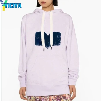 YICIYA hoodie-бренд y2k Толстовка фиолетовые толстовки Женский свитер с капюшоном новая блузка с капюшоном Женские толстовки пуловер мода