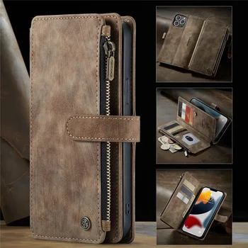 Винтажный Держатель для карт, Кожаный Чехол-бумажник для iPhone 11 12 13 14 Pro Max Mini XR XS Max 8 7 6s Plus SE 2020, Чехол-карман Для хранения