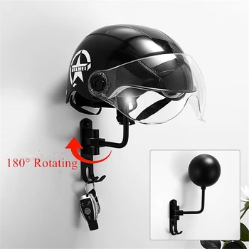 Держатель для мотоциклетного шлема, крючок для вешалки для куртки, вращающаяся настенная стойка на 180 градусов