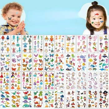 Детские наклейки оптом, милые забавные временные наклейки с изображением русалки, водонепроницаемые наклейки с татуировками для лица