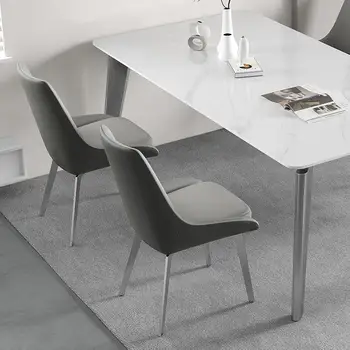 Дизайнерское обеденное кресло O48 высокого класса, итальянское минималистичное кожаное кресло, домашний светильник, роскошный современный простой рабочий стол в отеле, туалетный столик c