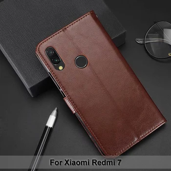 Для Xiaomi Redmi 7, чехол-бумажник с откидной крышкой из искусственной кожи