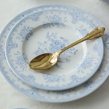 Керамическая тарелка в Скандинавском стиле, Нарисованный вручную Цветок Пиона, Форма для хлеба для завтрака, Послеобеденный Чай, Настольный Органайзер для Десертов, кухонная посуда