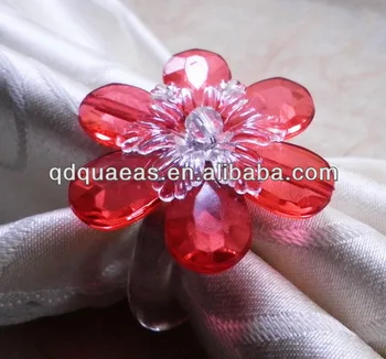 красное акриловое кольцо для салфеток в цветочек, оптовый держатель для салфеток