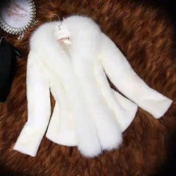 Куртки для Женщин 2023, Меховая Куртка, Женская Зимняя Куртка с Короткими Длинными Рукавами из искусственного Меха, Женские Пальто