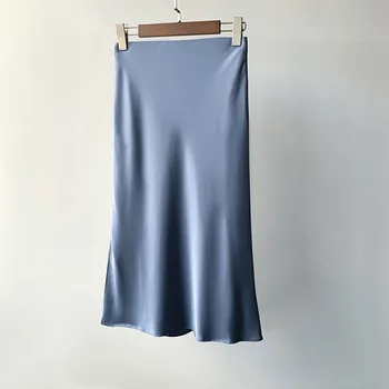 Летняя новая повседневная юбка средней длины Haze Blue Mulberry
