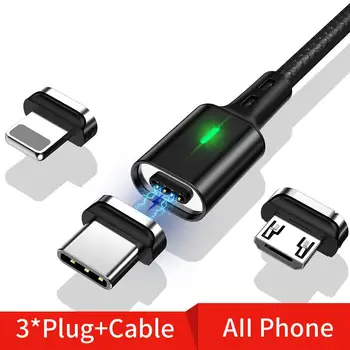 Магнитный зарядный кабель Быстрая зарядка USB Type C Кабель для Samsung iPhone Магнит Micro USB Провод для быстрой зарядки данных