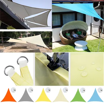 Многоразмерный Водонепроницаемый треугольный солнцезащитный козырек, парус, Солнцезащитный тент для вечеринки в саду, навес для пляжа, кемпинга, бассейна