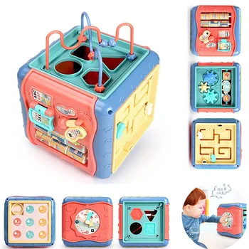 Многофункциональные игрушки для детской активности, Куб, ручной барабан, Лабиринт из бусин, Игрушка для подсчета, обучающие игрушки для маленьких девочек, подарки
