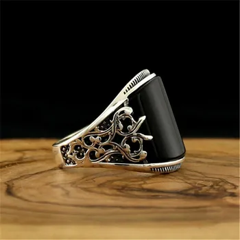 Модные мужские И женские Серебряные кольца 925 Пробы, ювелирные изделия, черный Сапфир, Капающее Обручальное кольцо