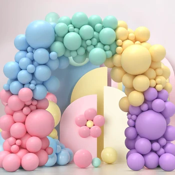 Набор арки с гирляндой из воздушных шаров в пастельных тонах Макарон Ассорти цветов радуги, Баллон на День Рождения, Свадьбу, Вечеринку в честь Дня рождения ребенка
