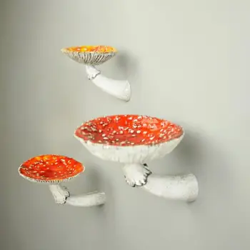 Подвесная полка в виде гриба, настенные плавающие полки из смолы, декор в форме гриба мухомора