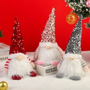 Рождественский гном с подсветкой, Скандинавская шведская шляпа с пайетками ручной работы, Светящийся плюшевый эльф, Праздничный подарок, Рождественские украшения
