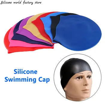 Силиконовый мир Силиконовая Шапочка Для Плавания Мужчины Женщины С Длинными Волосами Водонепроницаемый Цветной Спортивный Высокоэластичный Шлем Для Плавания У Бассейна Для Взрослых Шляпа Для Дайвинга