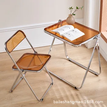 Скандинавский декоративный креативный акриловый приставной столик мебель для гостиной прозрачный диван журнальный столик портативный складной стол для хранения