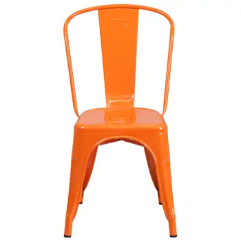 Складываемый стул из высококачественного металла для помещений и улицы, оранжевый