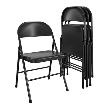 Стальной складной стул Mainstays (4 упаковки), черные геймерские стулья silla fauteuil rose muebles офисный стул складной