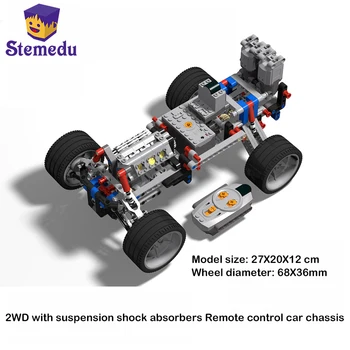 Технический автомобиль с полным приводом, электрический сервопривод с дистанционным управлением, модель двигателя, дифференциал MOC, строительный блок, игрушка